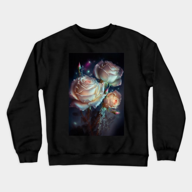 Iridescent pastel roses 7 Crewneck Sweatshirt by redwitchart